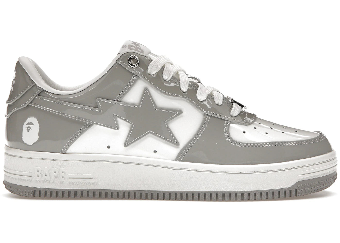 A Bathing Ape Bape Sta Patent Leather White Grey (2023) – MEEZY