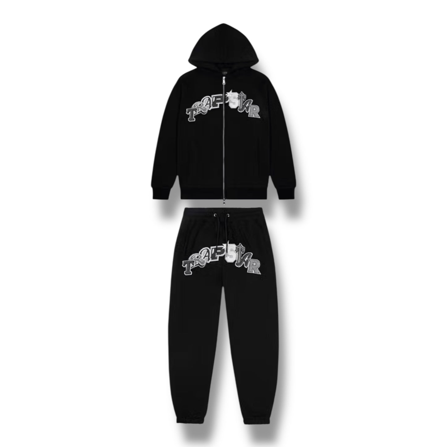 Trapstar Wildcard Chenille Hoodie Tracksuit Black Monochrome Edition