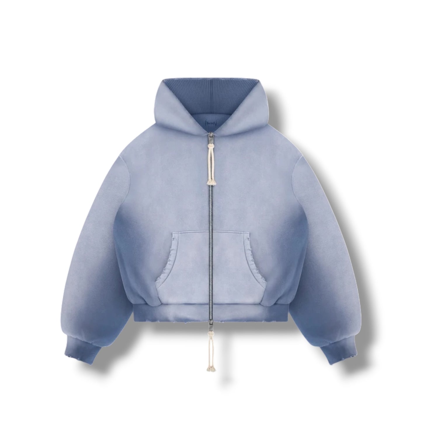 Reaven Double Layer Waffle Hoodie Washed Blue