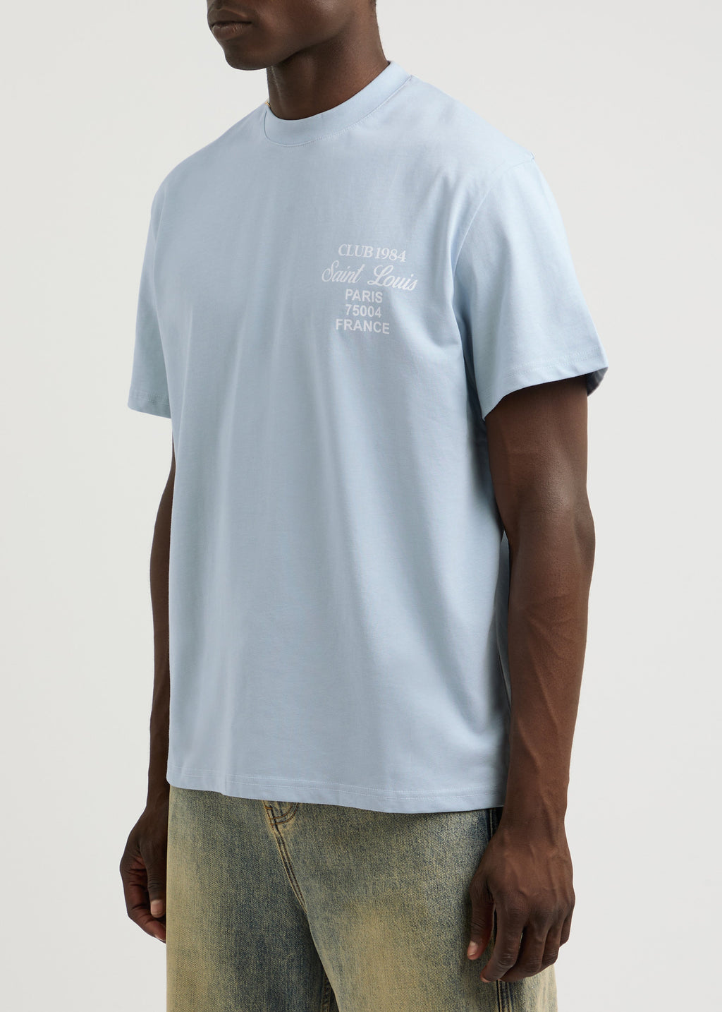 Baby Blue Patron Script Tee
