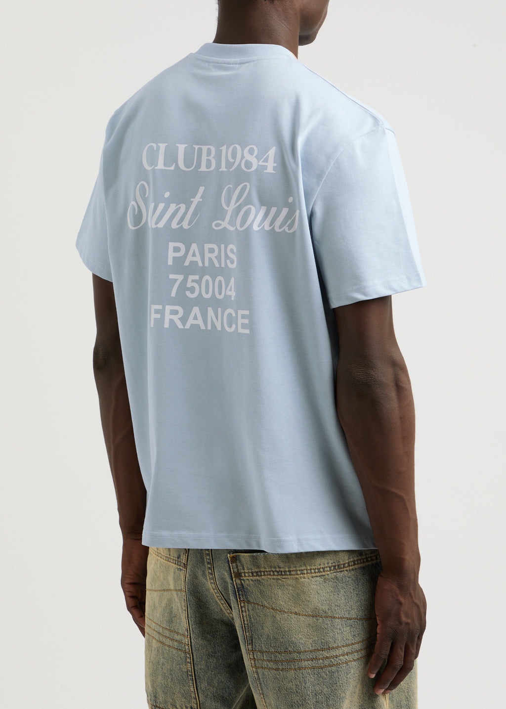 Baby Blue Patron Script Tee