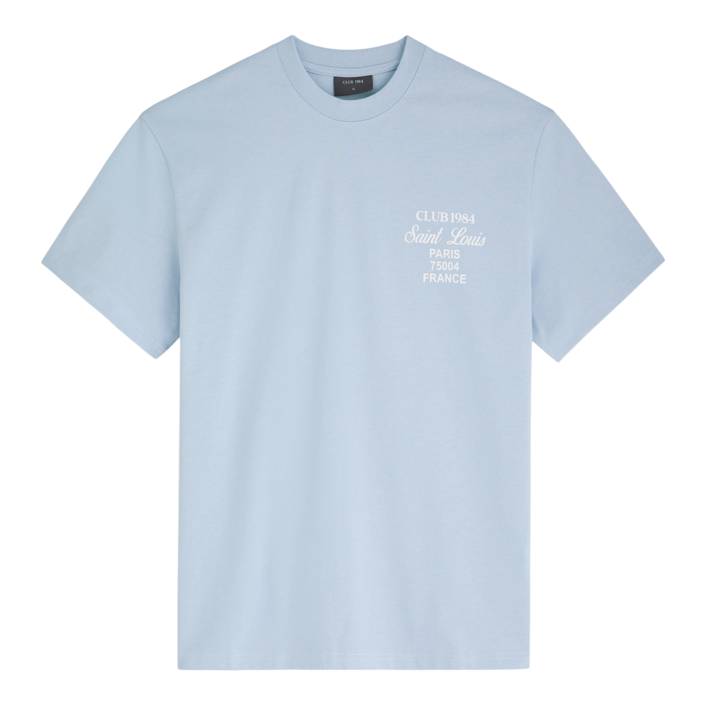 Baby Blue Patron Script Tee