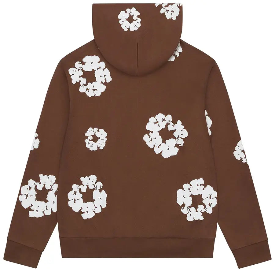 Denim Tears Cotton Wreath Zip Hoodie Brown