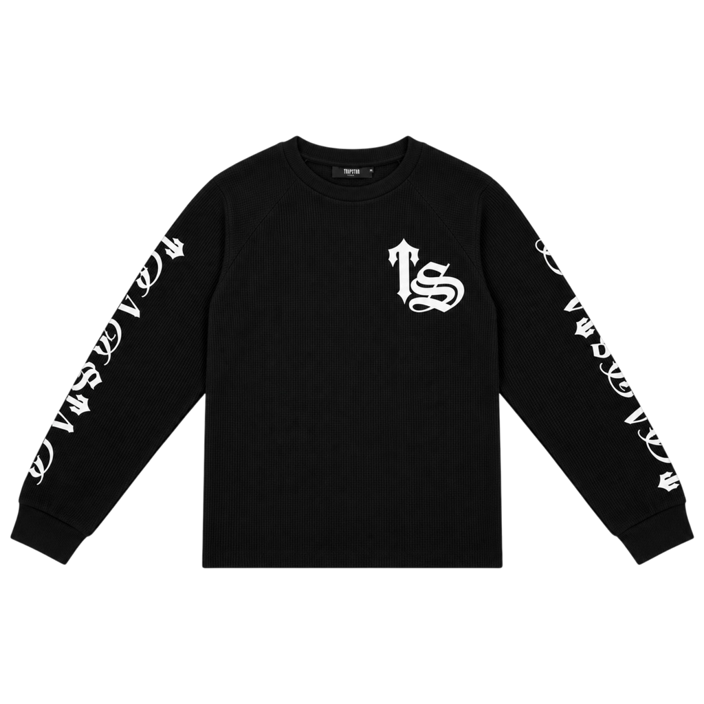 Trapstar Calligraphy Waffle Longsleeve Sweatshirt Black/White