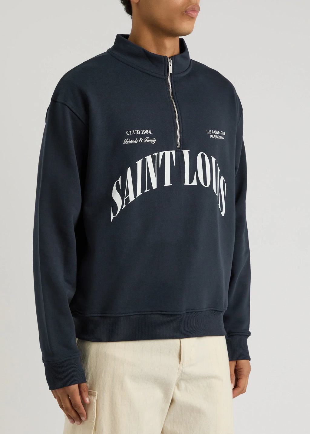 Saint Louis Half-Zip Cotton Crewneck