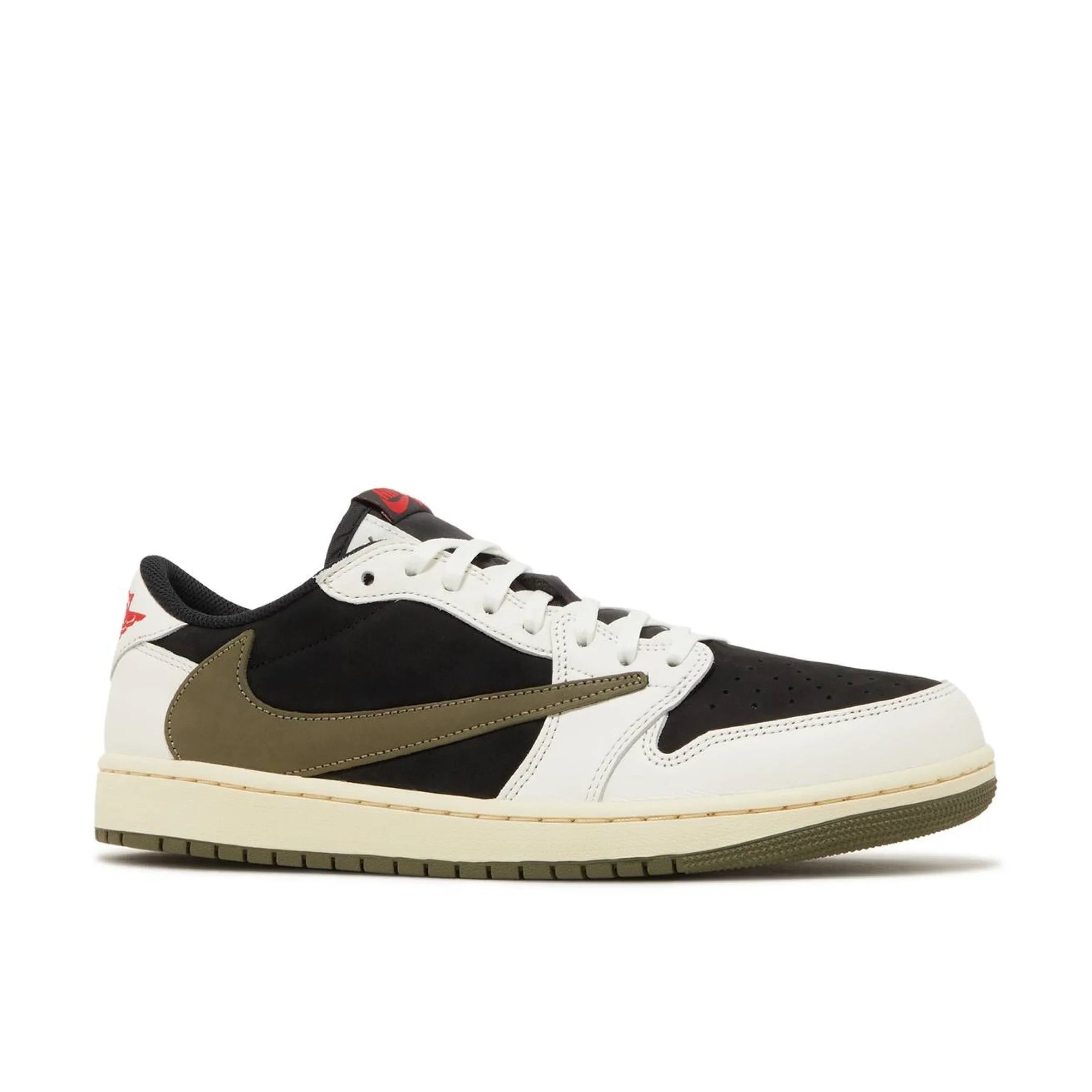 Nike Air Jordan 1 Low siyah beyaz haki detaylı erkek spor ayakkabı