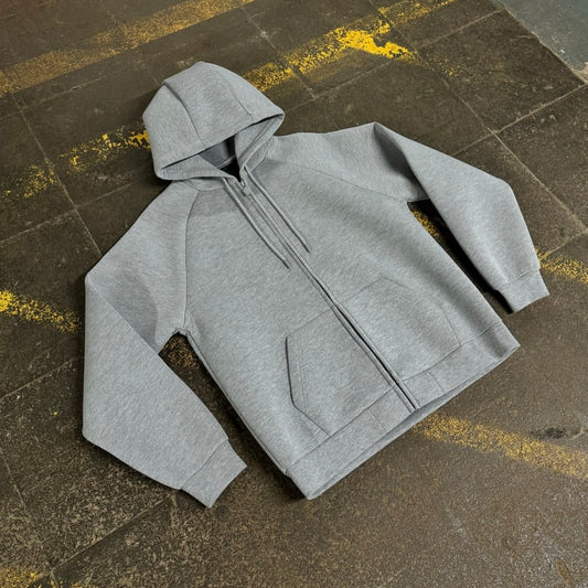 Syna Neoprene Zip Hoodie Grey