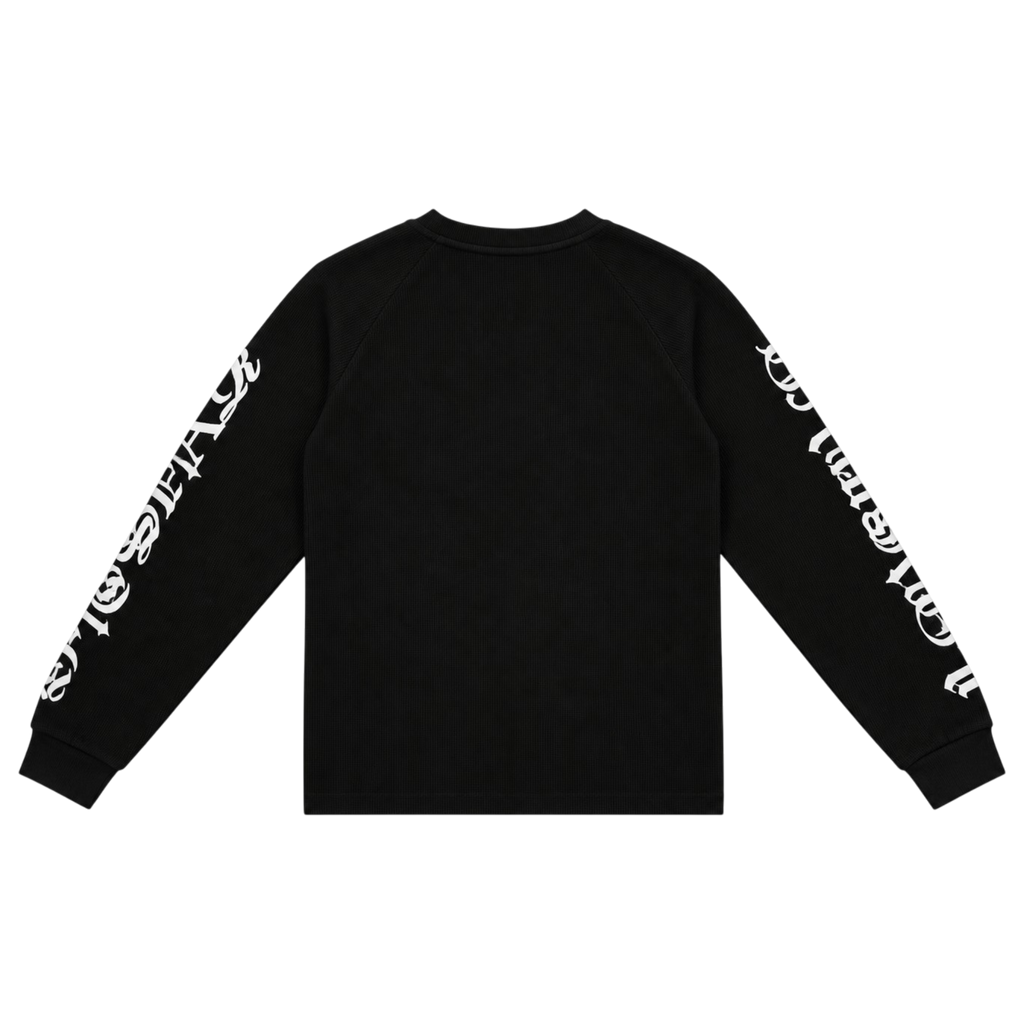 Trapstar Calligraphy Waffle Longsleeve Sweatshirt Black/White
