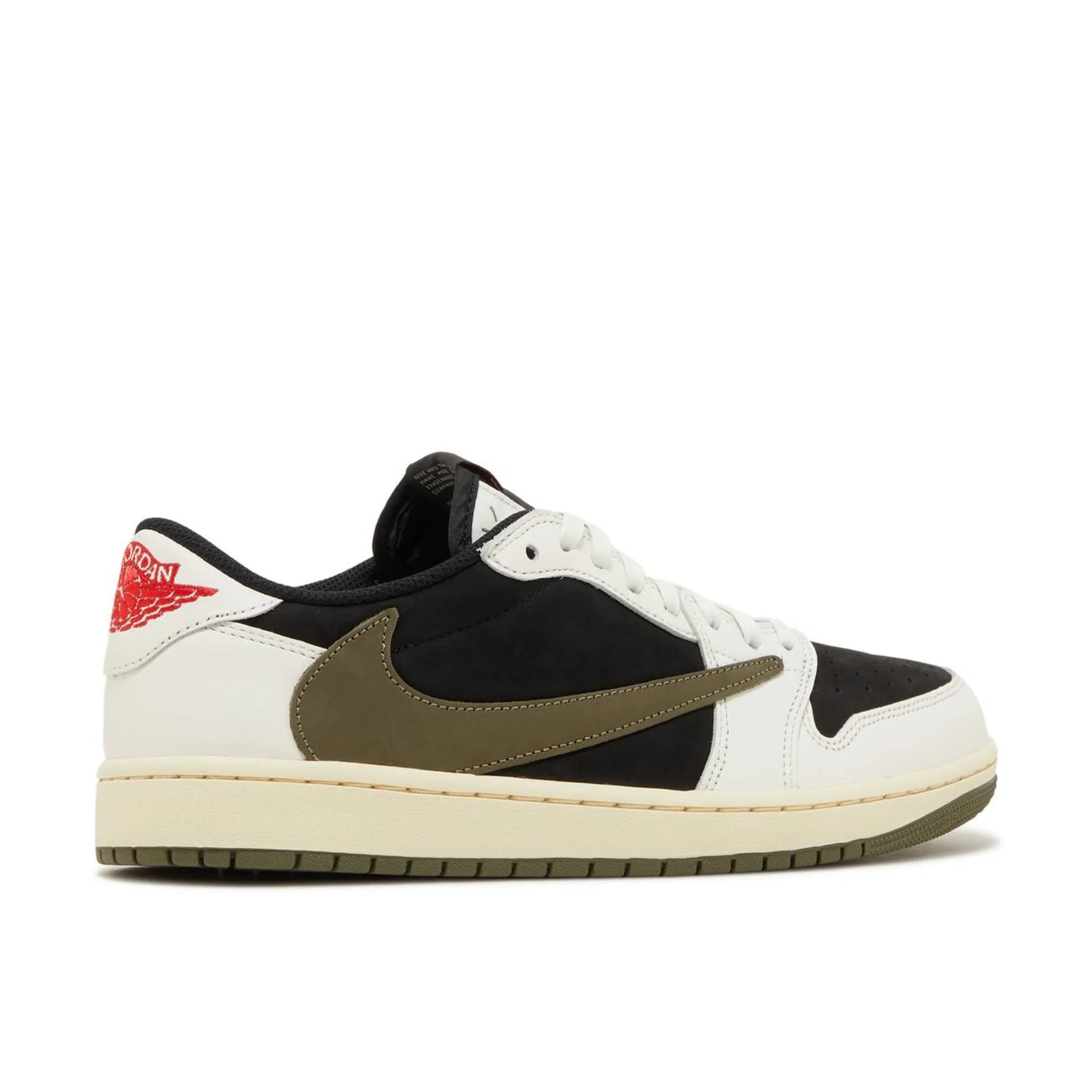 Nike Air Jordan 1 Low siyah beyaz haki detaylı sneaker ayakkabı