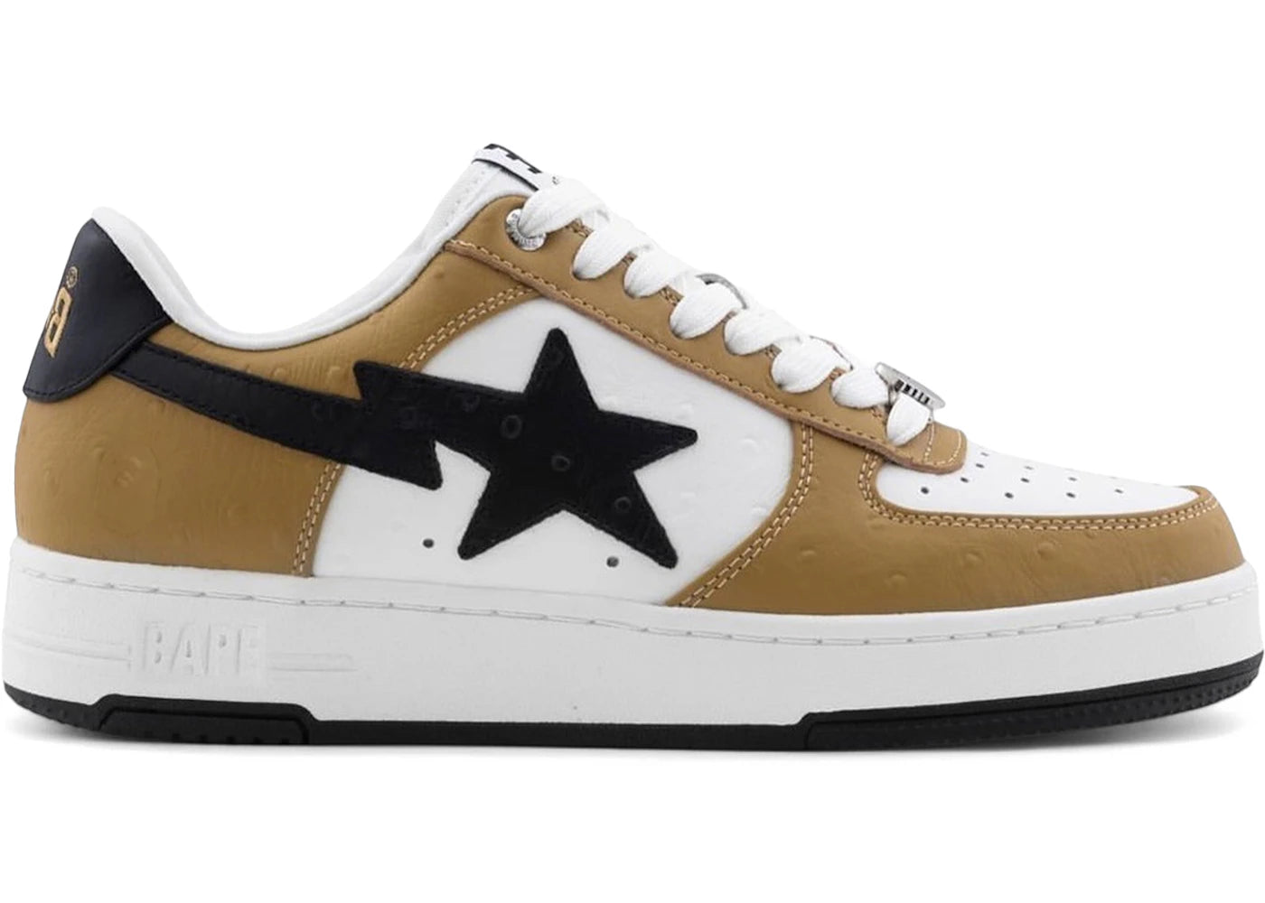A Bathing Ape Bape Sta #3 Brown Black Ostrich