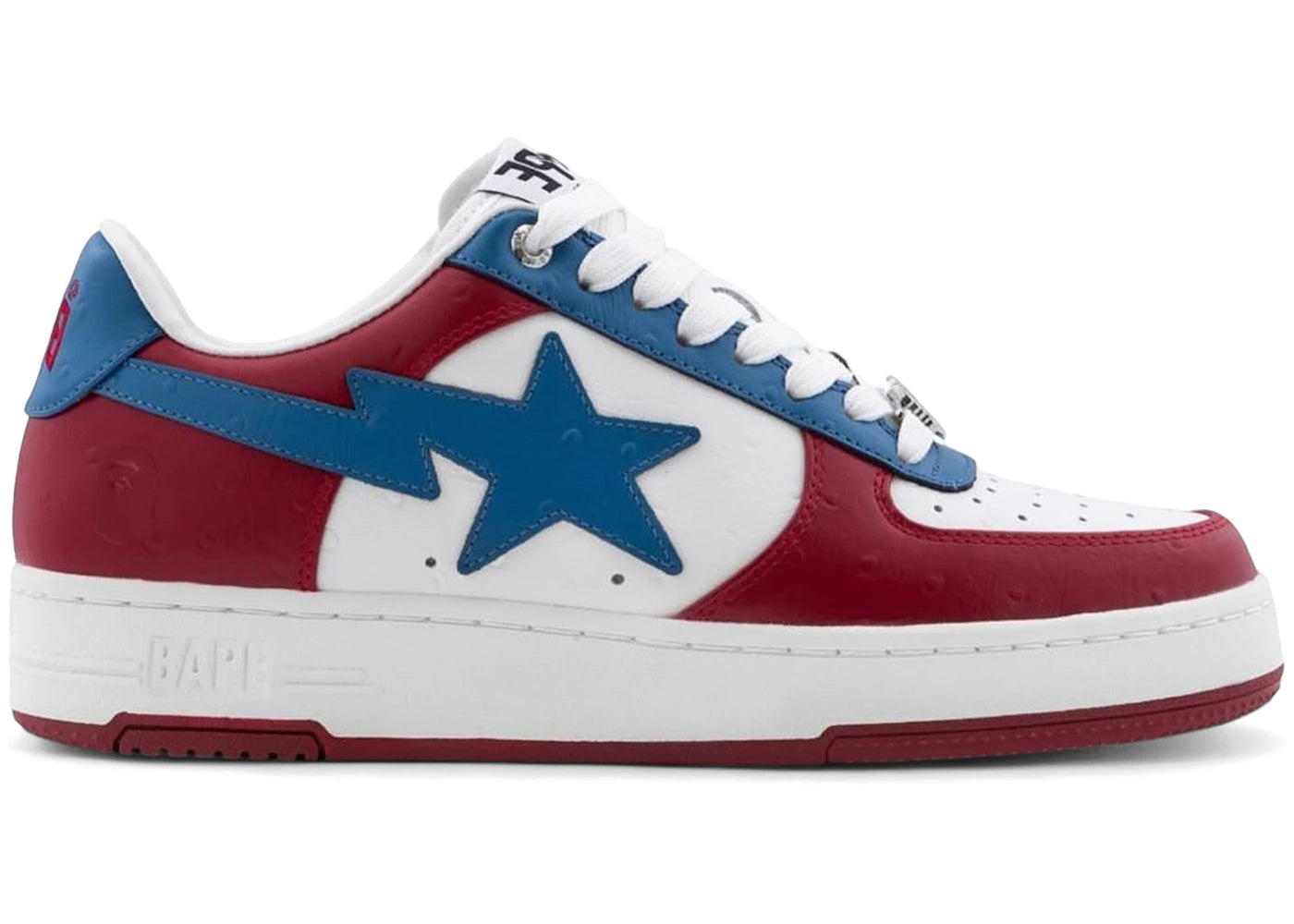 A Bathing Ape Bape Sta #3 Red Blue Ostrich