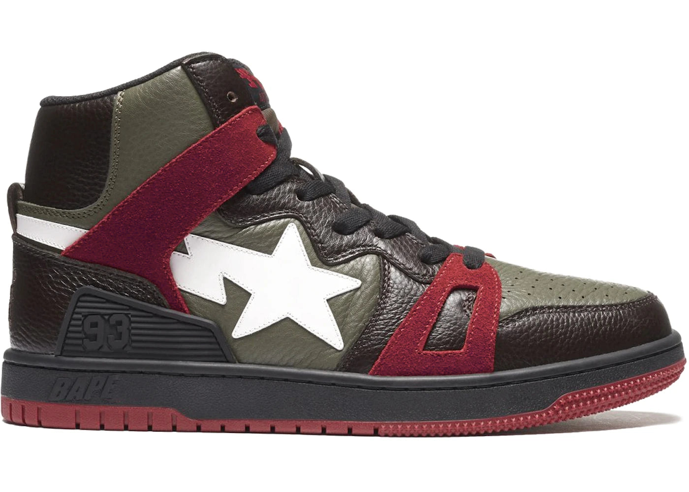A Bathing Ape Bape Sta 93 Hi Khaki Green