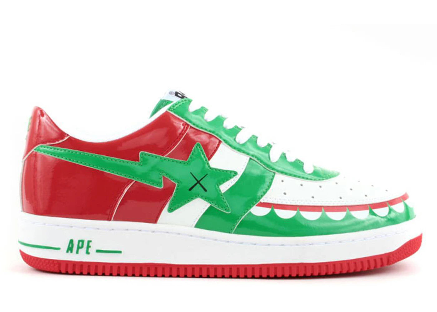 A Bathing Ape Bape Sta Low KAWS Chompers Red Green