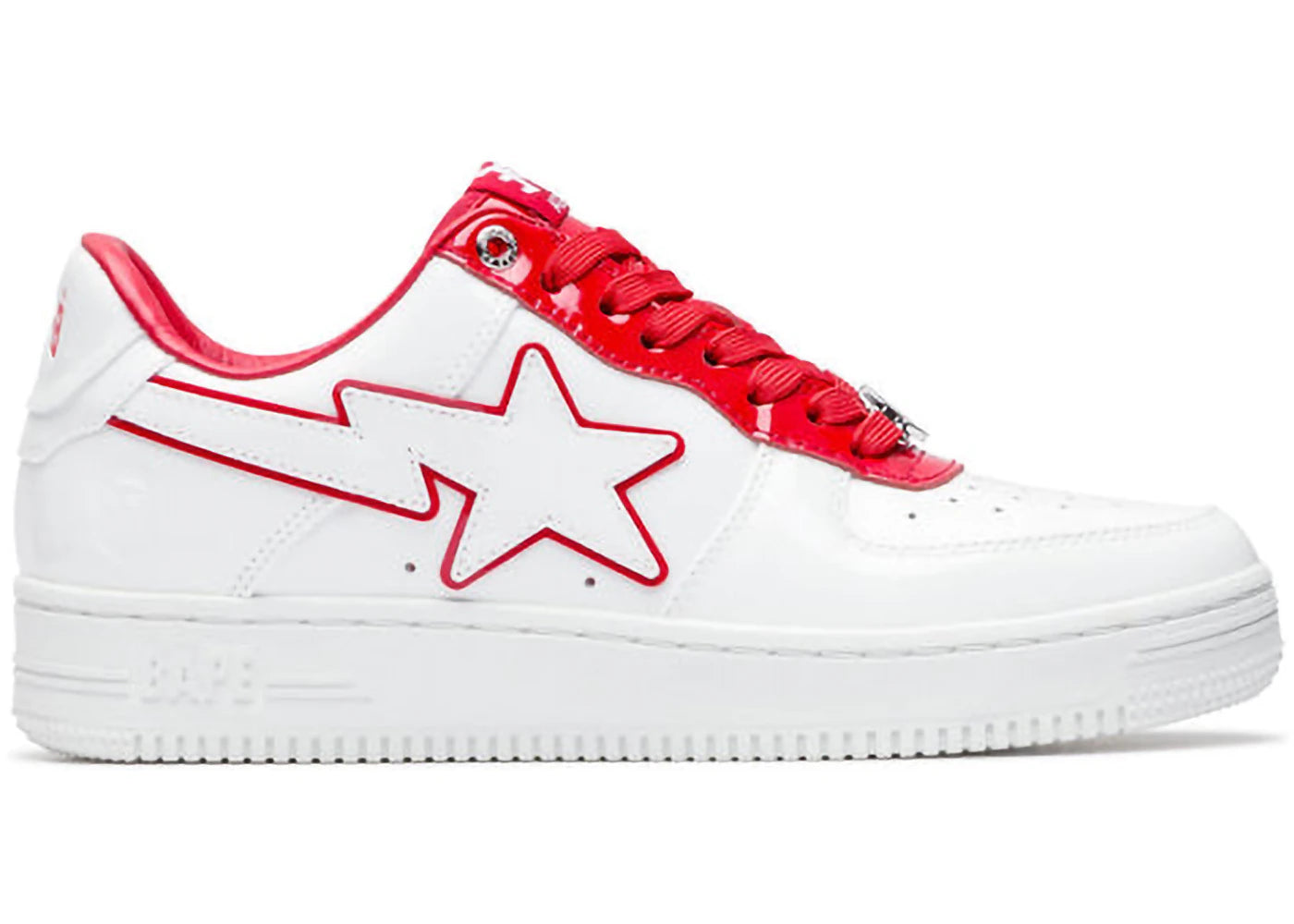 A Bathing Ape Bape Sta Patent Leather White Red