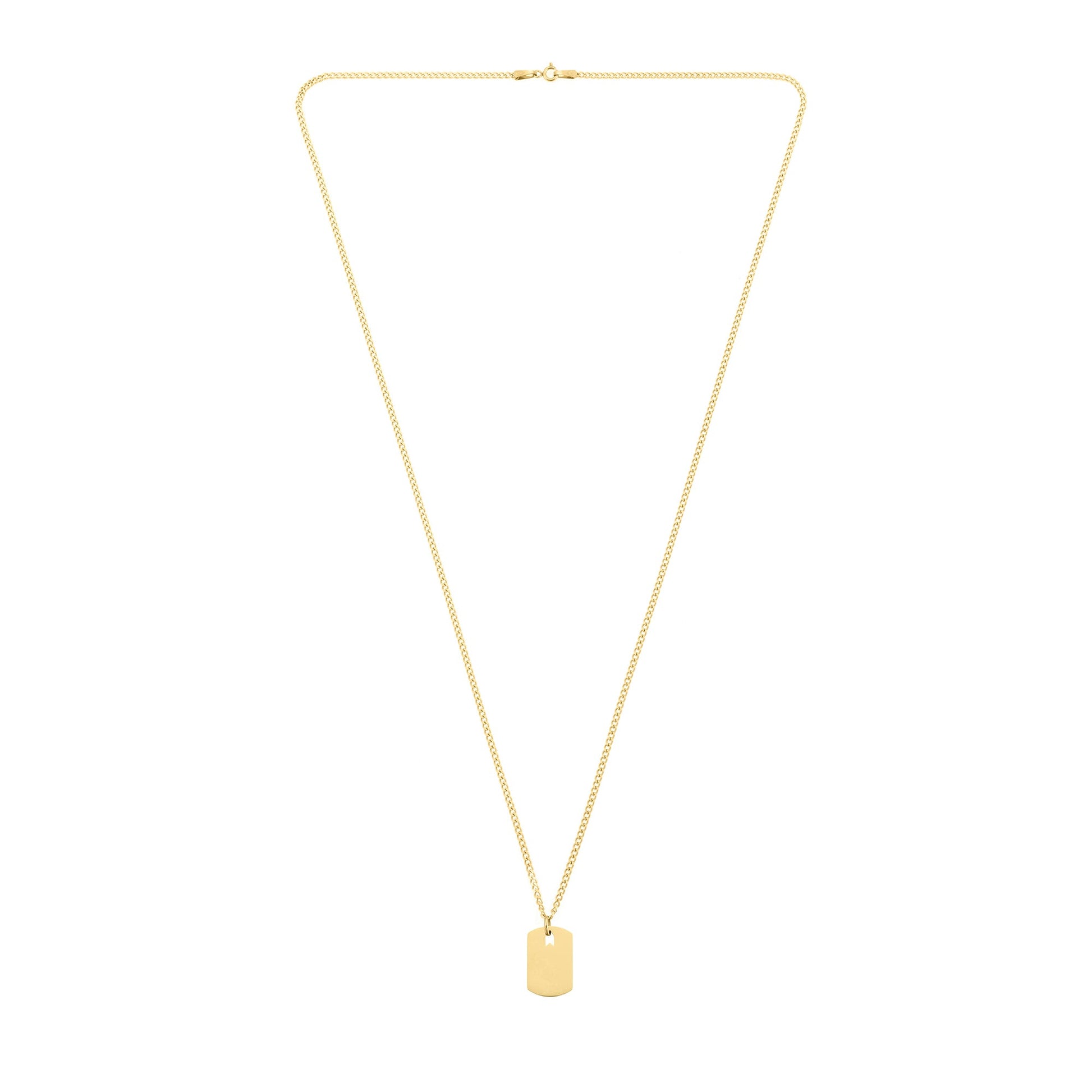 Altın Kaplama Çelik Büyük Plaka Kolye