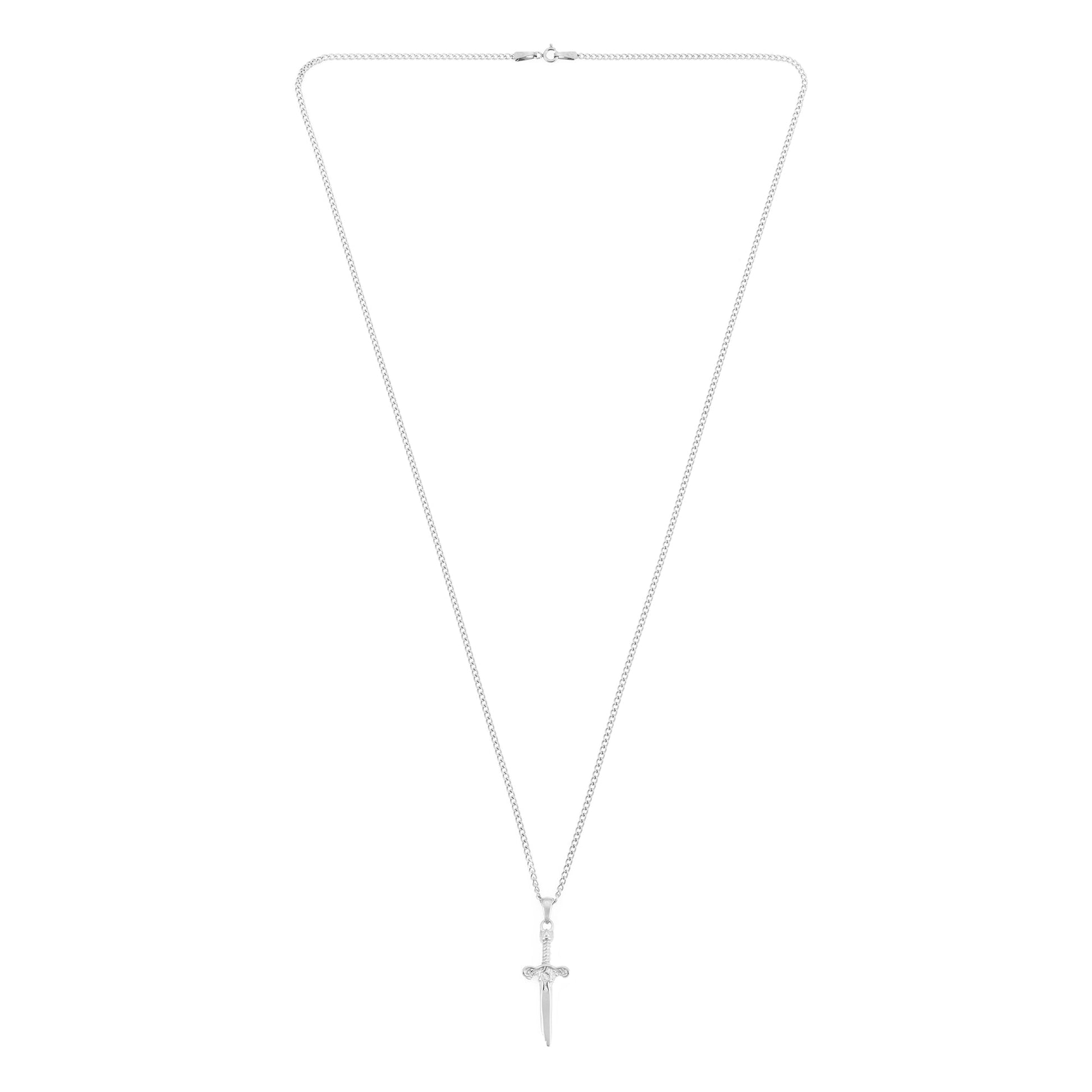 Gümüş Kaplama Çelik Kırık Kılıç Kolye