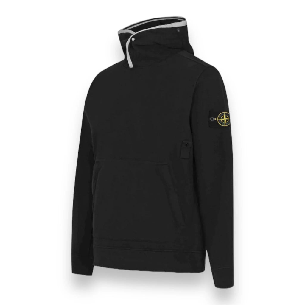 Stone Island Black Contrast Pipping Hoodie