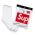 Supreme/Hanes Crew Socks White (4IN1PACK)