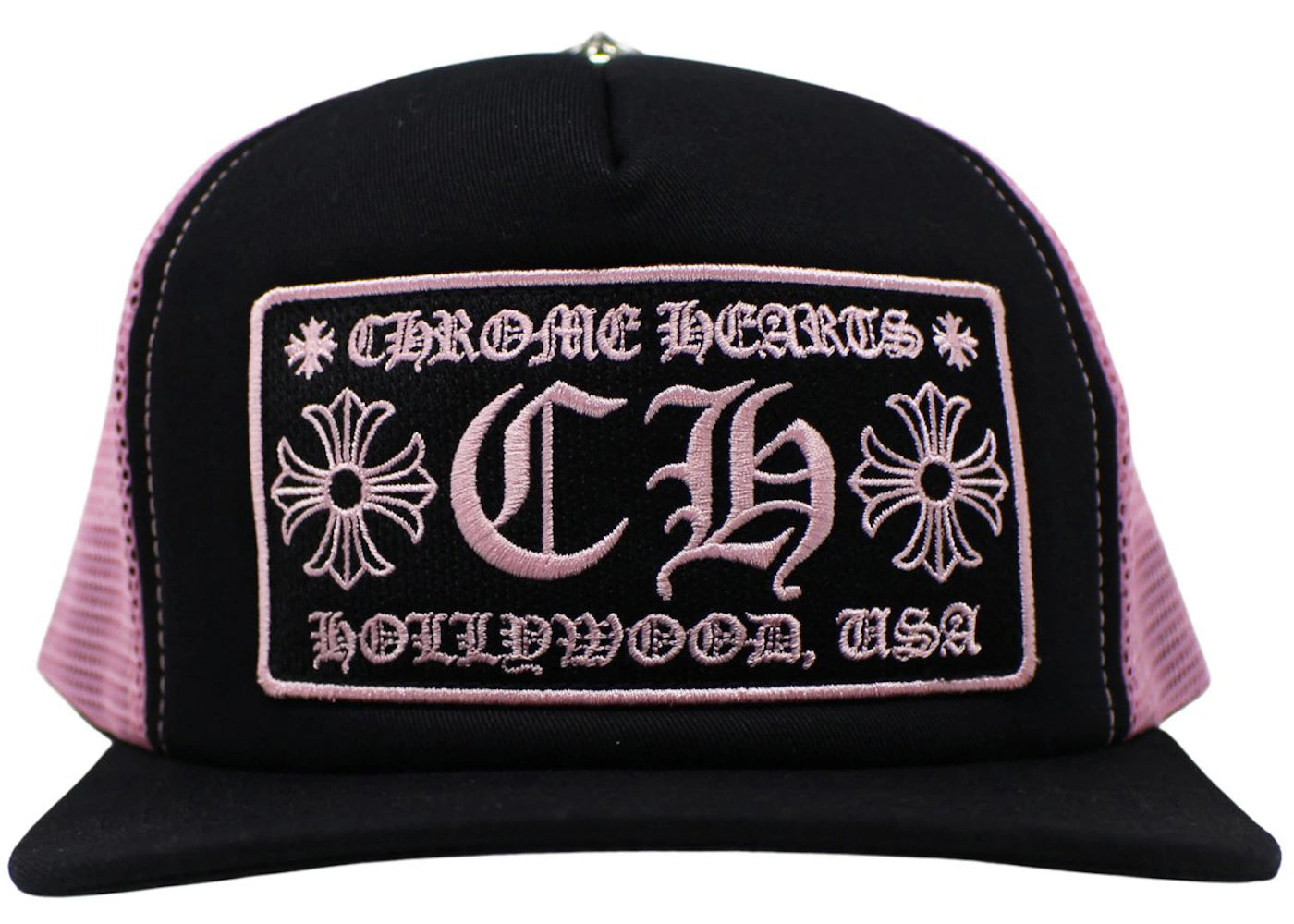 Chrome Hearts CH Hollywood Trucker Hat Black/Pink