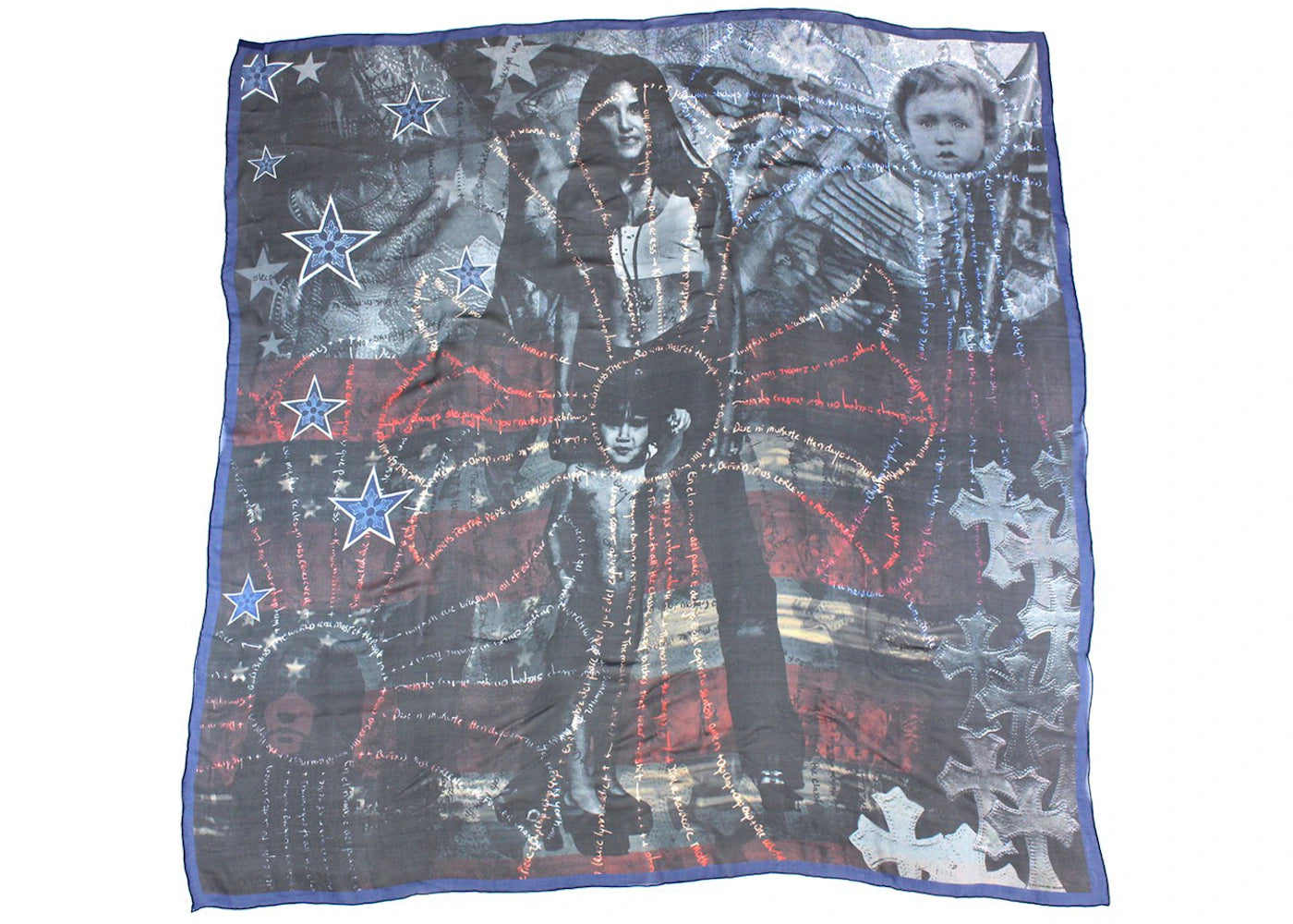 Chrome Hearts Cross Five Pointed Star Silk Scarf Multi
