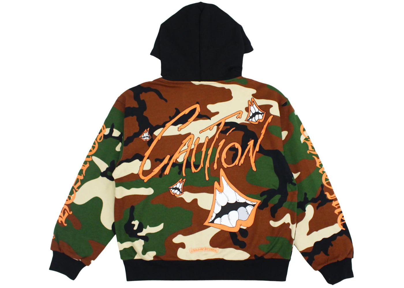 Chrome Hearts Matty Boy Caution Thermal Zip Up Hoodie Camo