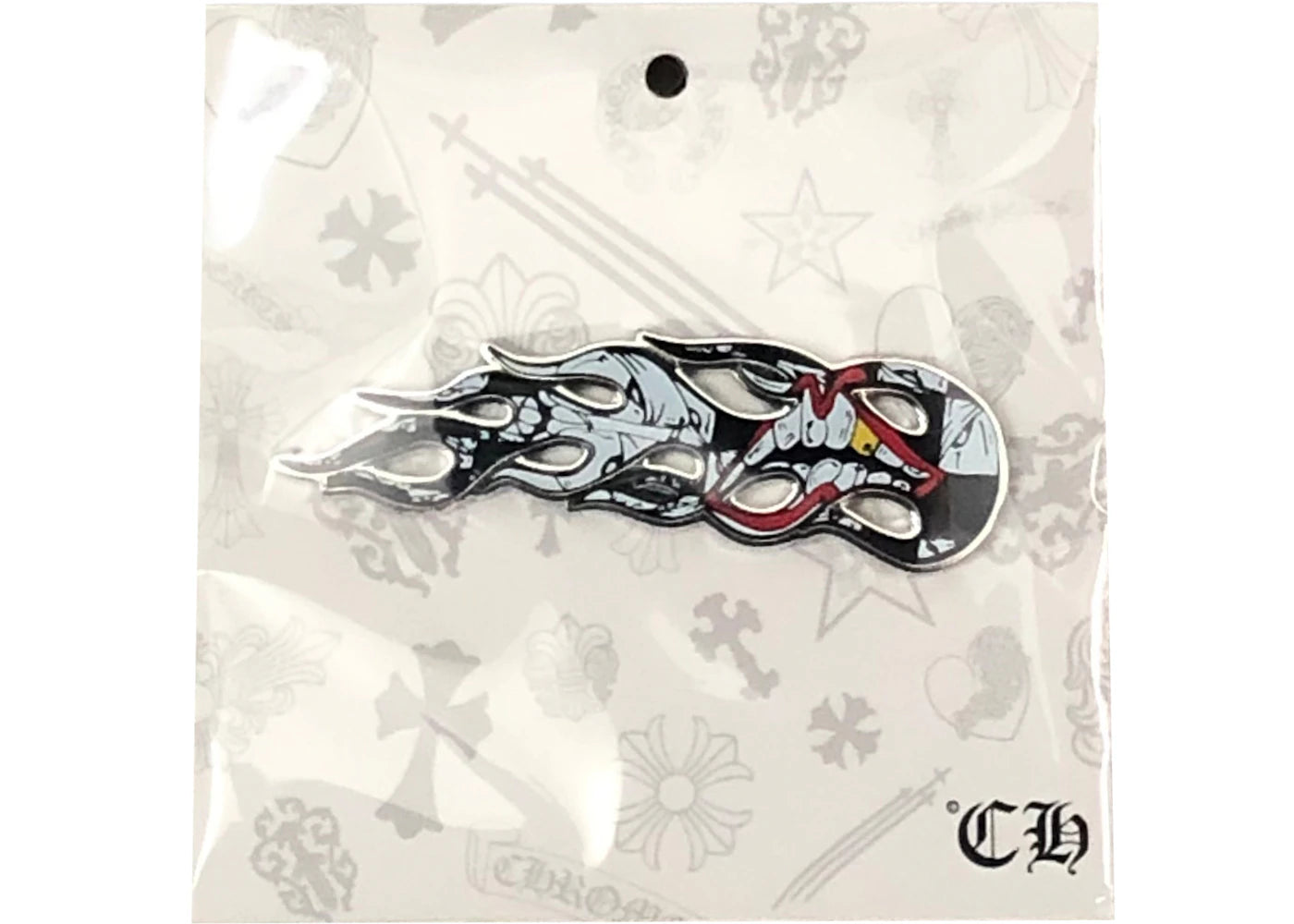 Chrome Hearts Matty Boy Sex Records Flames Pin Black/White