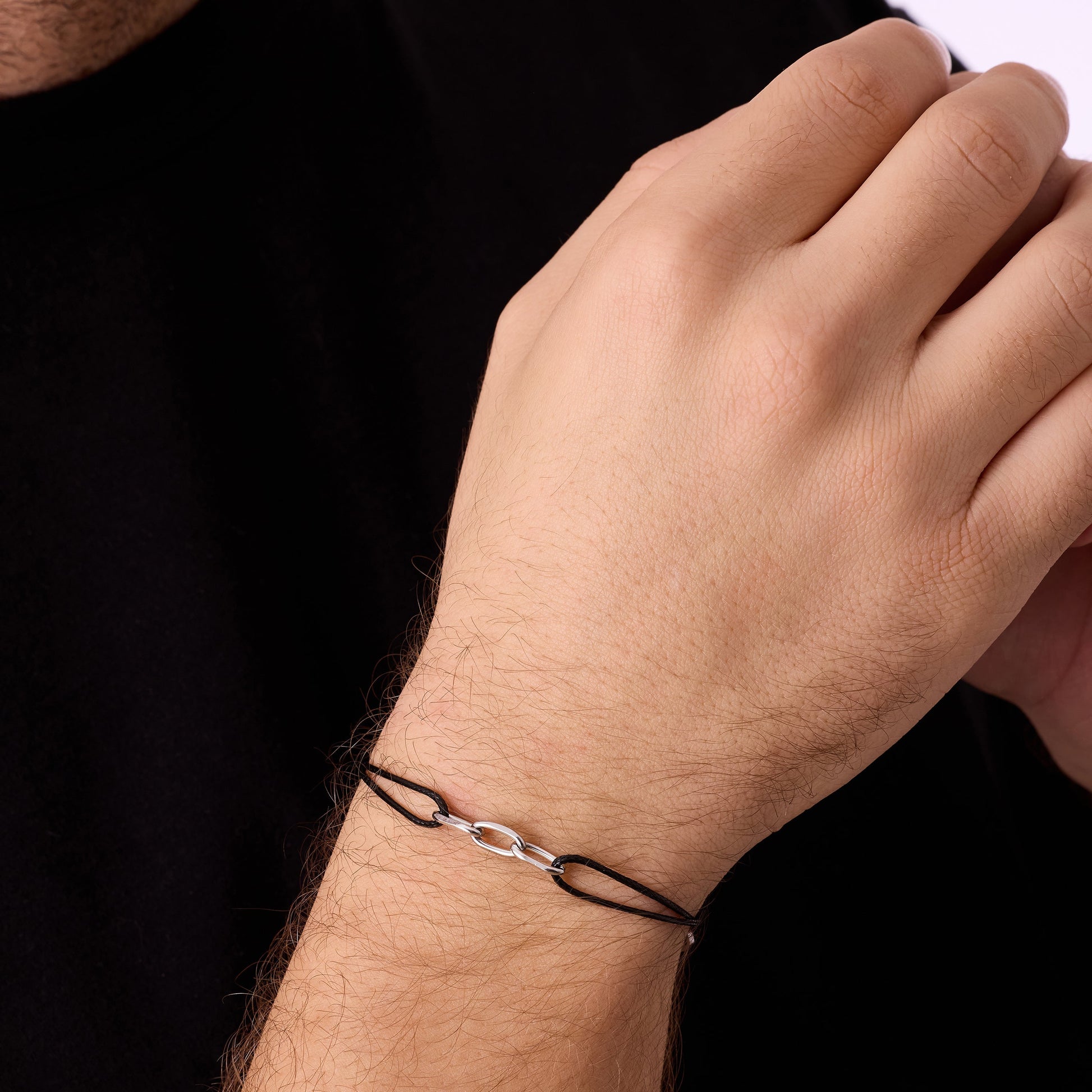 Gümüş Kaplama Çelik Forsa Şans Erkek Bileklik