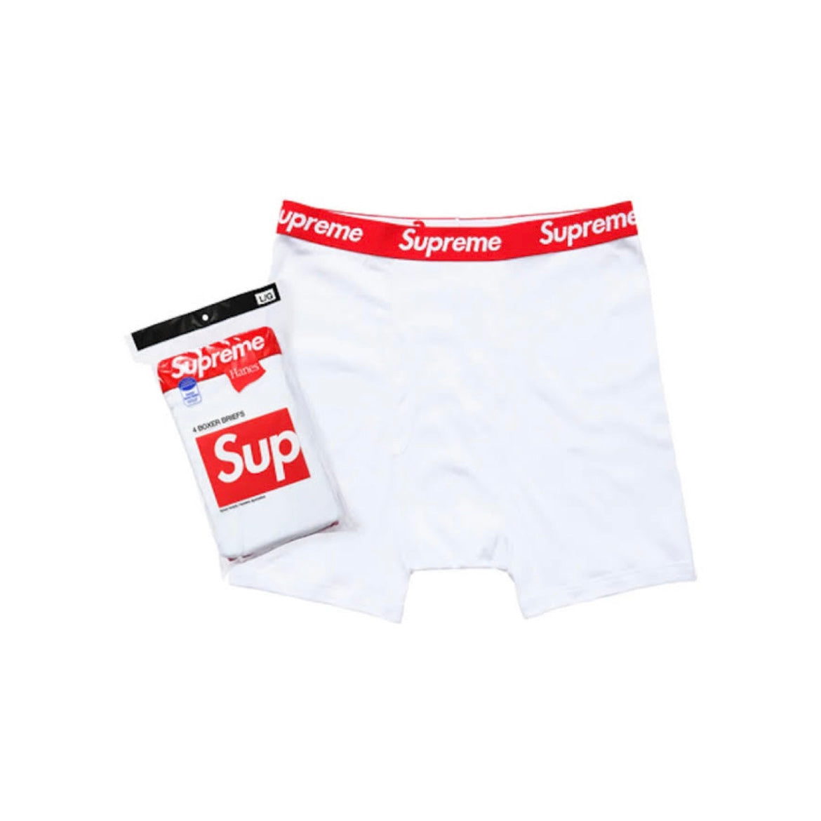 Supreme Hanes Boxer Briefs Black/White