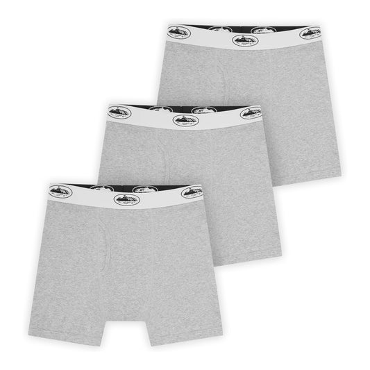 Corteiz Grey Alcatraz Boxers 3 Pack