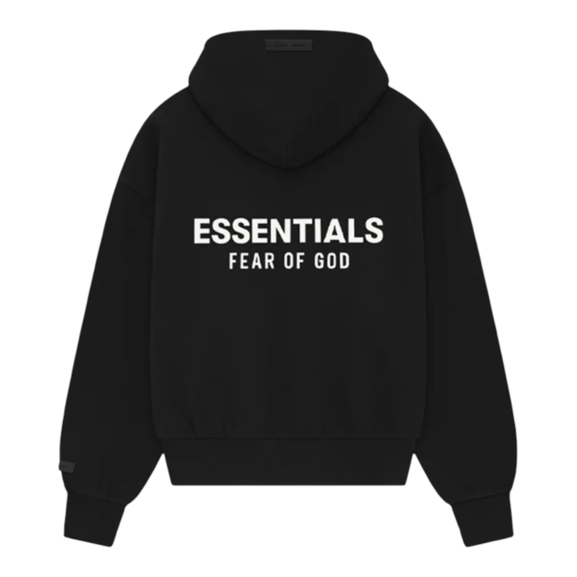 Fear Of God Essentials Classic Fleece Jet Black Zip-Up Hoodie (SS25)