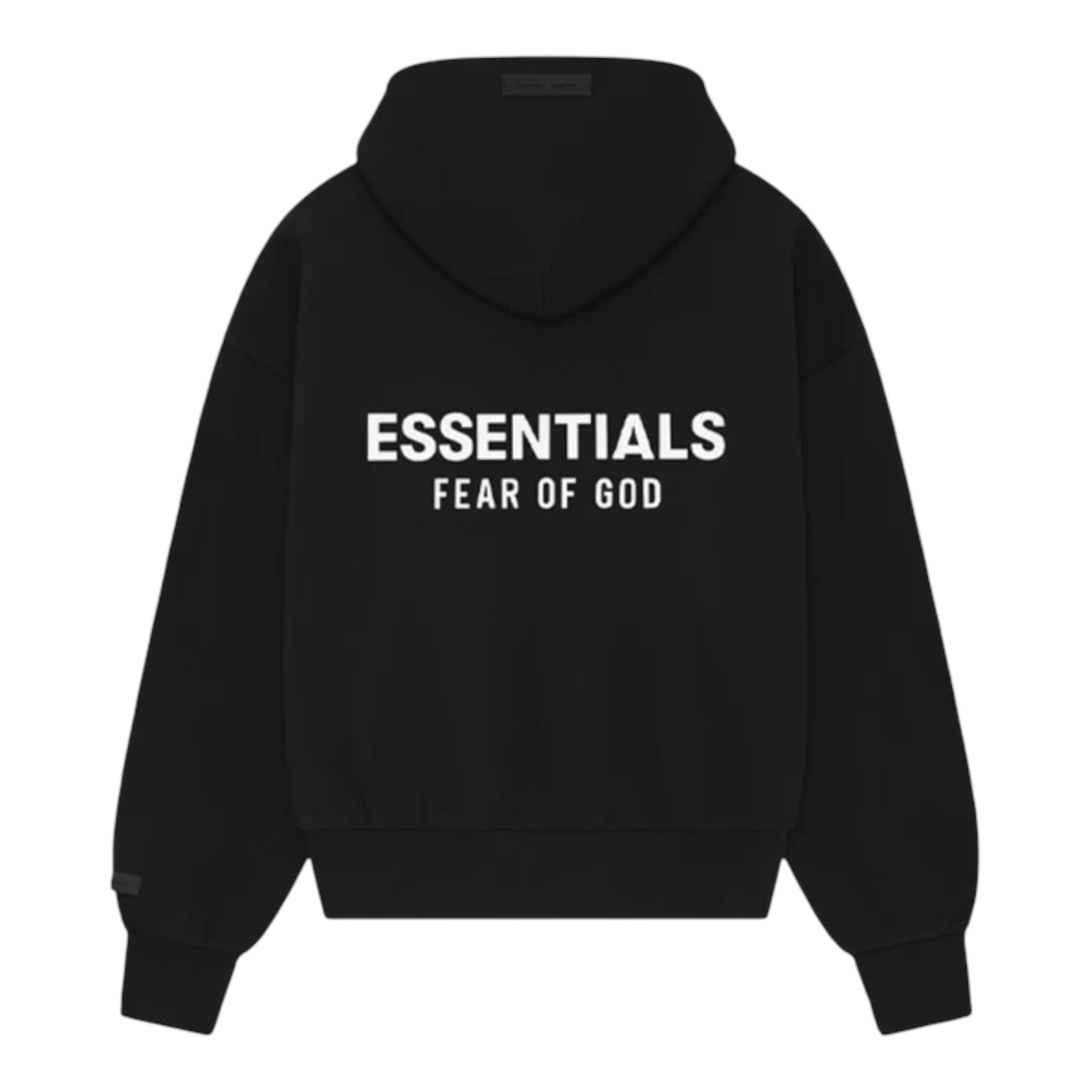 Fear Of God Essentials Classic Fleece Jet Black Zip-Up Hoodie (SS25)