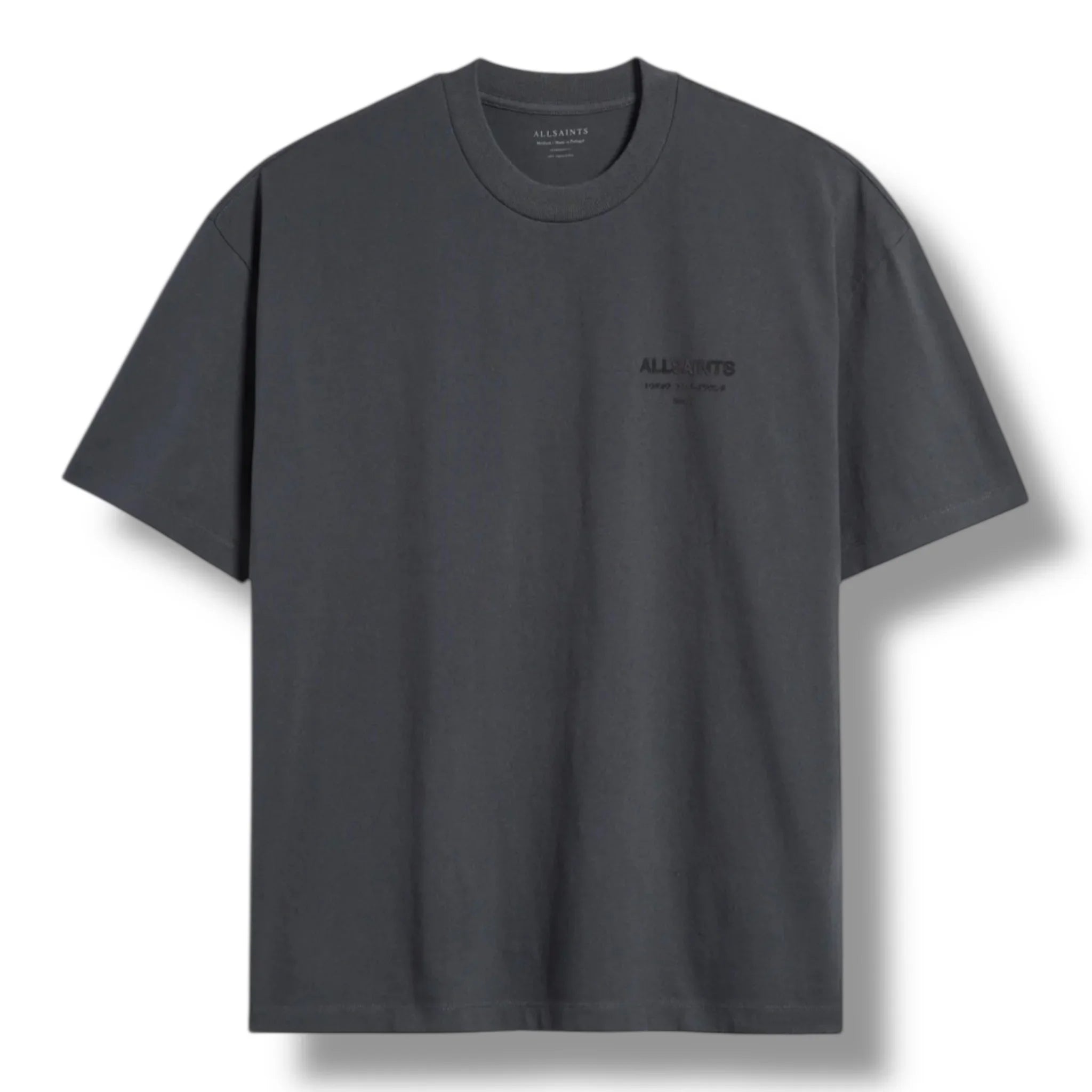 Allsaints Xander Flocked Print Logo Tee Black