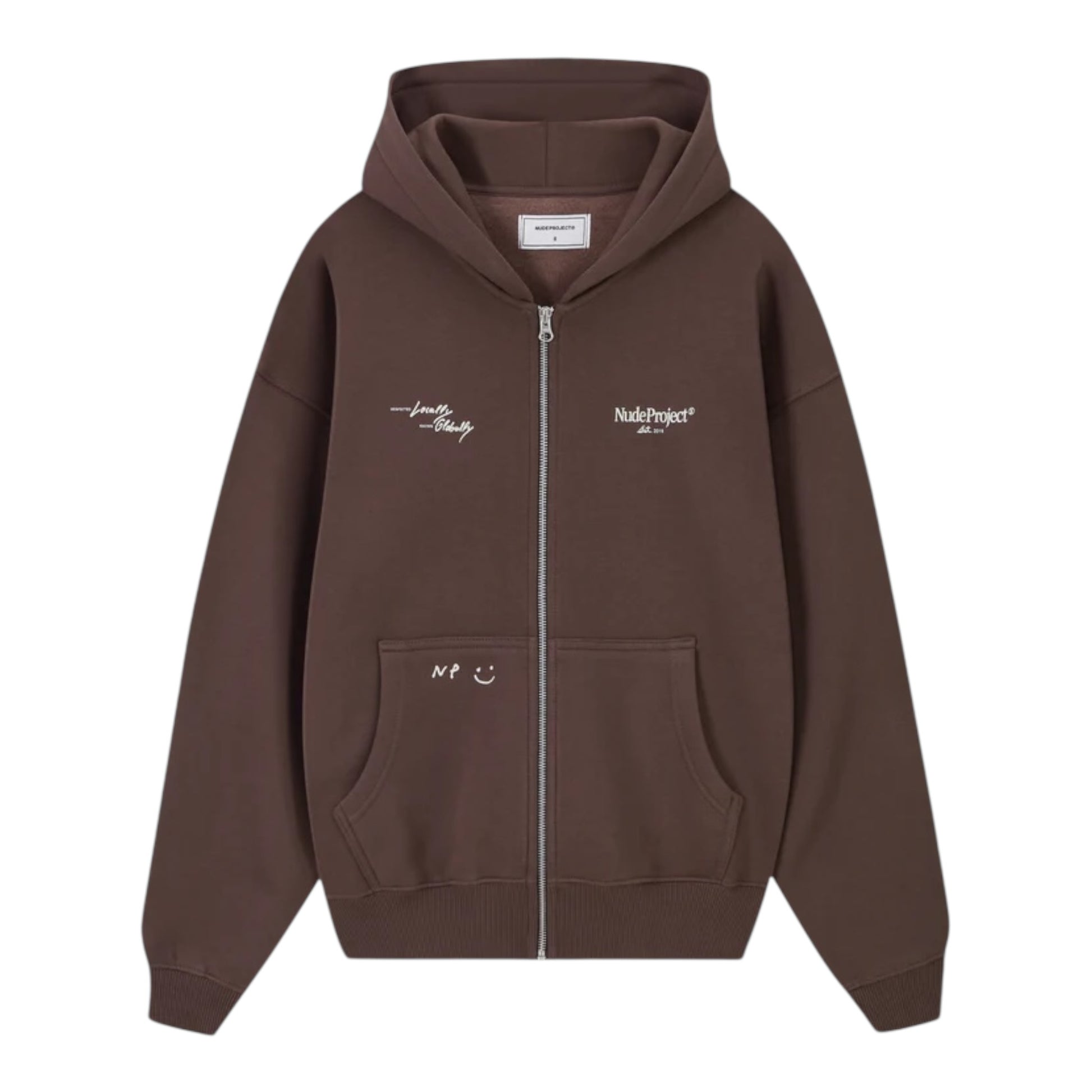 Nude Project Global Soon Zip-Up Hoodie Brown