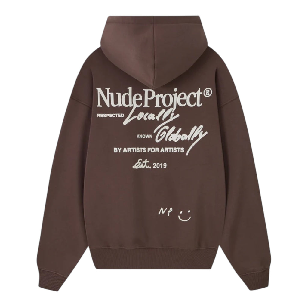Nude Project Global Soon Zip-Up Hoodie Brown