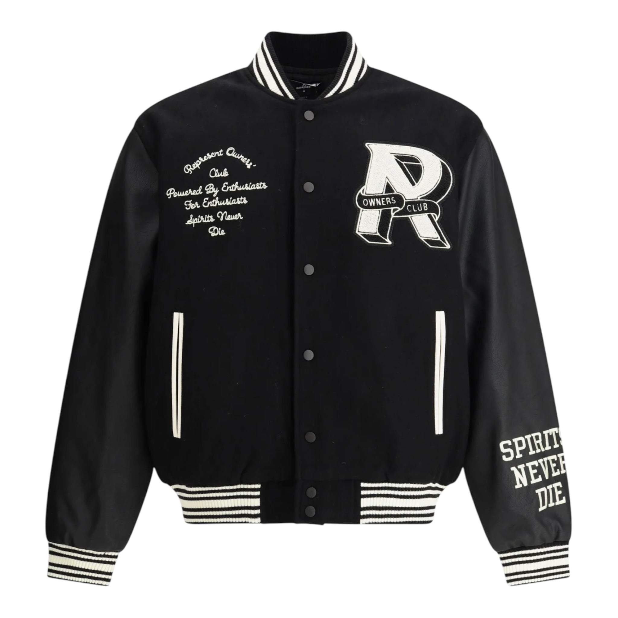 Represent Owners Club Varsity Jacket Black
