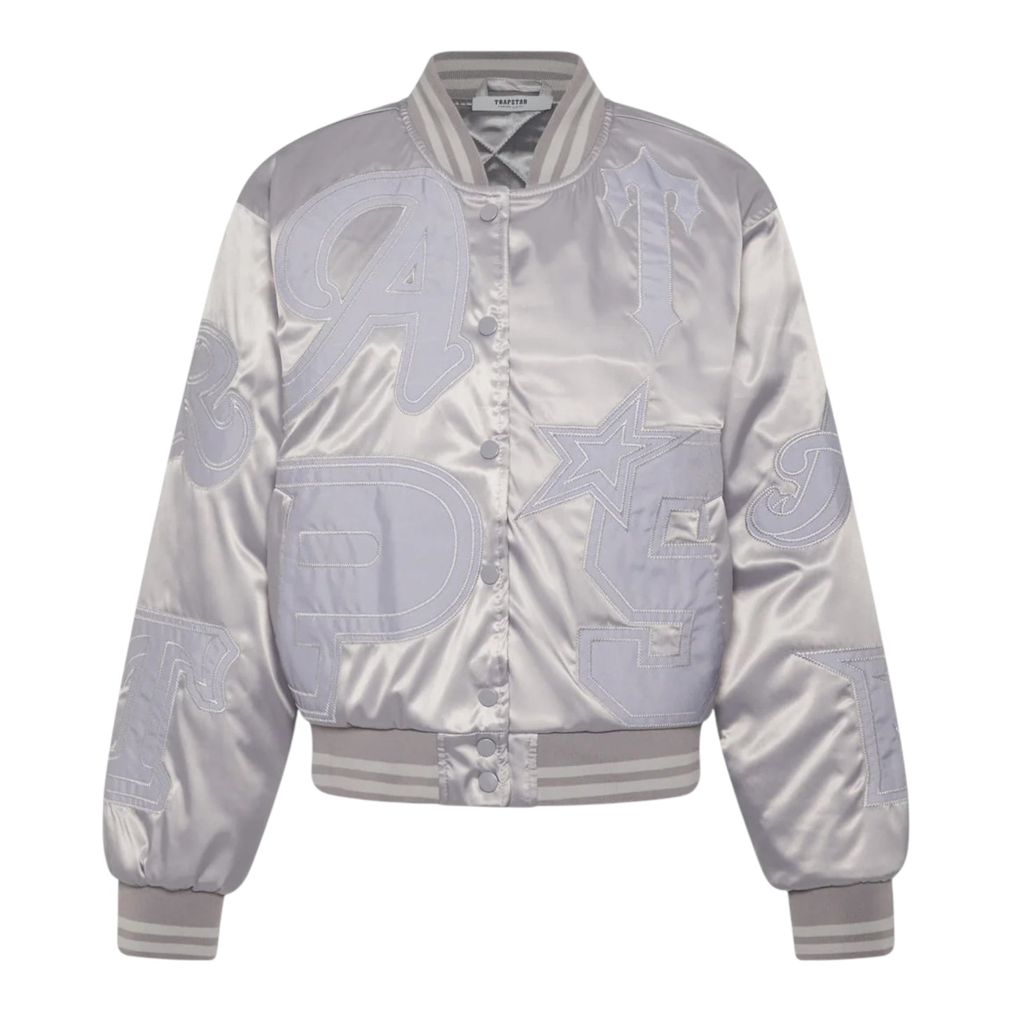 Trapstar Womens WildCard Stadium Jacket-Silver