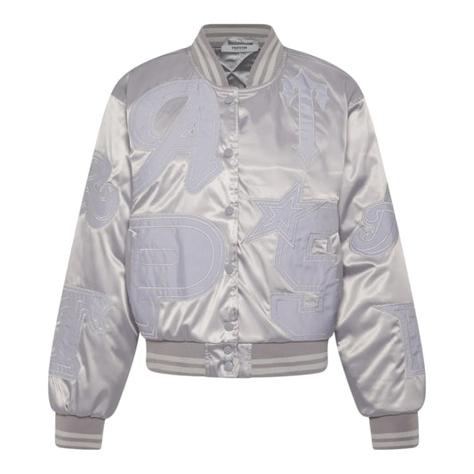 Trapstar Womens WildCard Stadium Jacket-Silver