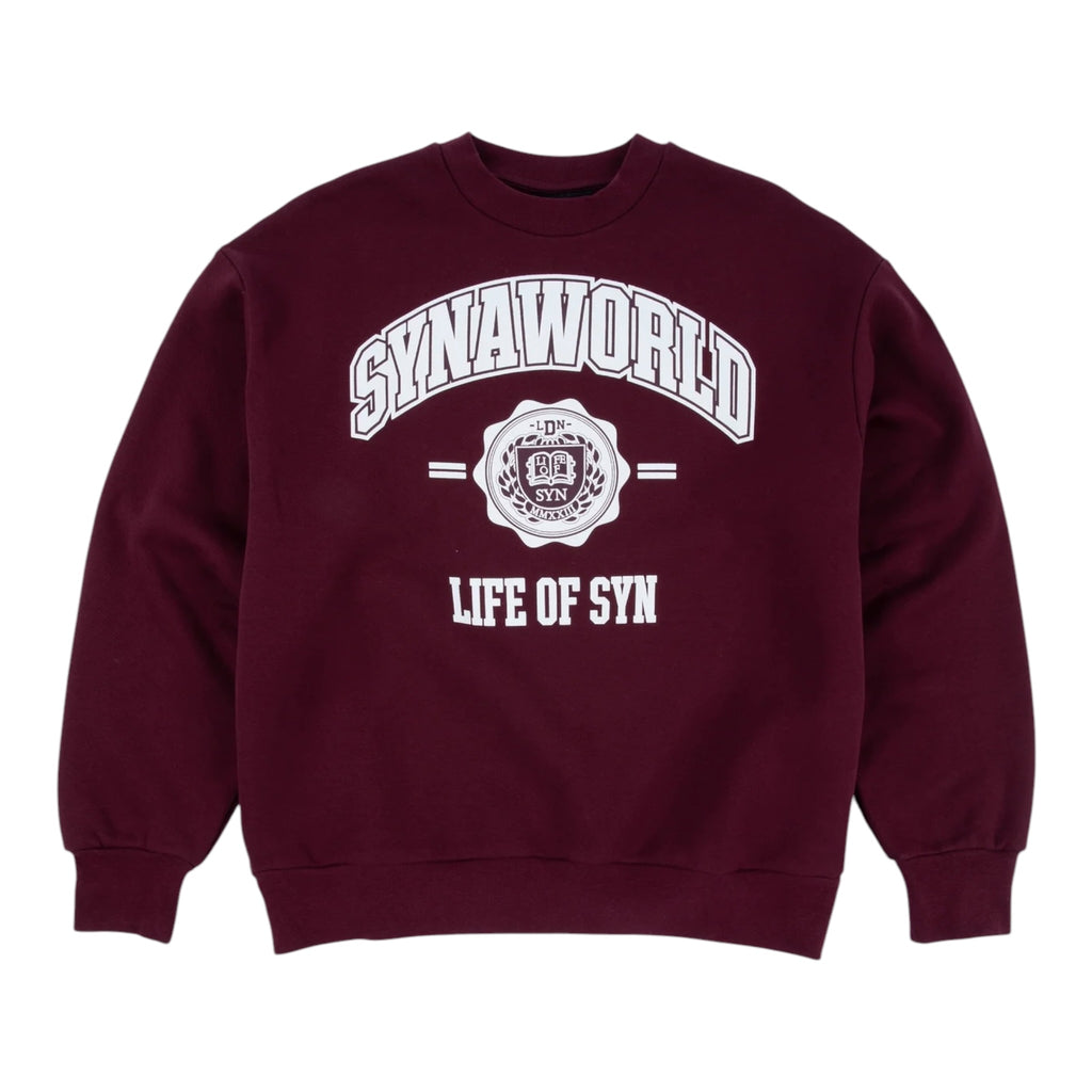 Syna College Crew Sweat Burgundy