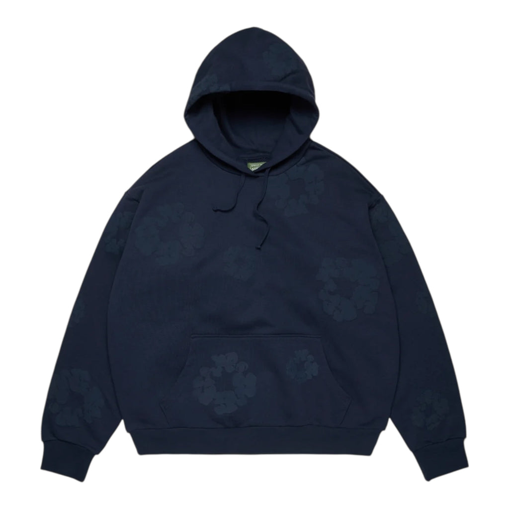 Denim Tears Faded Mono Cotton Wreath Hoodie Navy