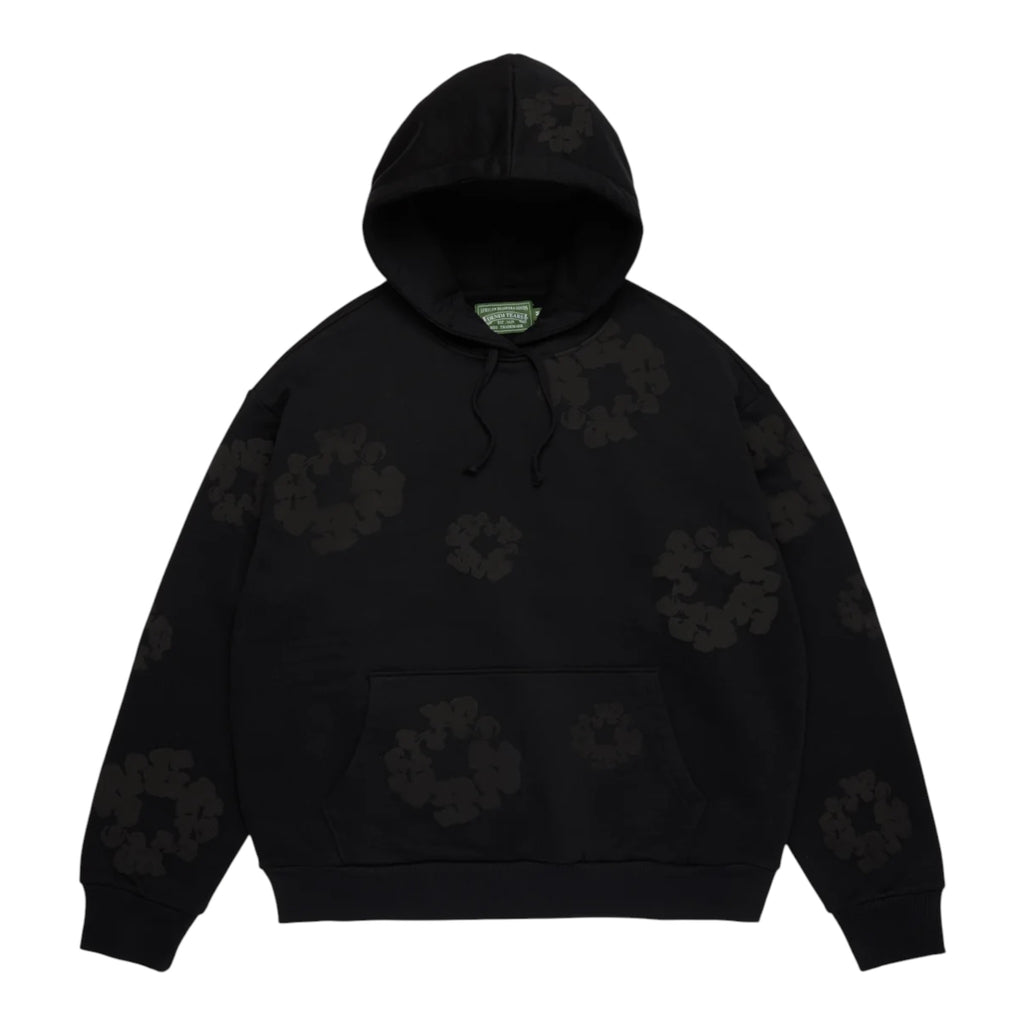 Denim Tears Mono Faded Cotton Wreath Hoodie Washed Black