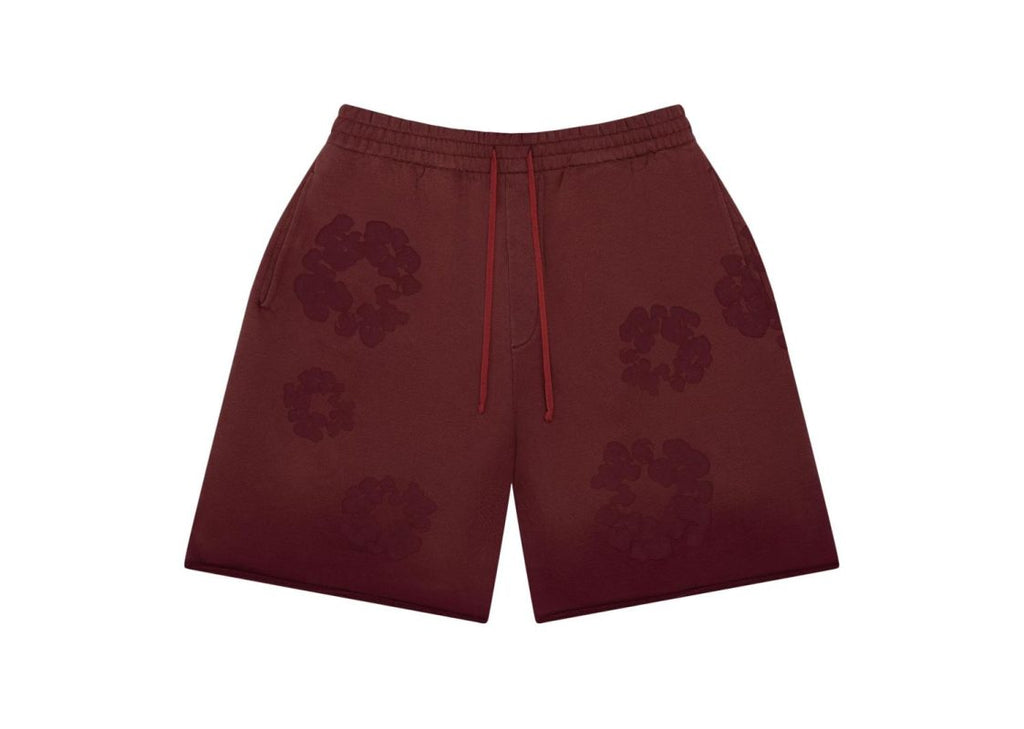 Denim Tears Faded Mono Cotton Wreath Sweatshort Beet Root