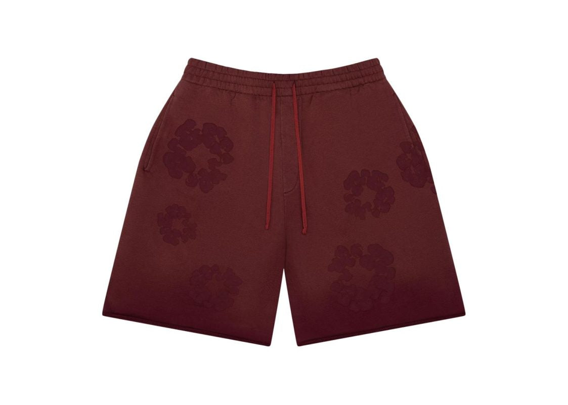 Denim Tears Faded Mono Cotton Wreath Sweatshort Beet Root