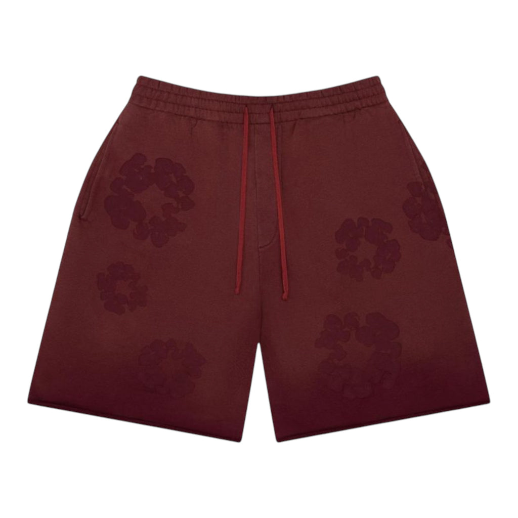 Denim Tears Faded Mono Cotton Wreath Sweatshort Beet Root