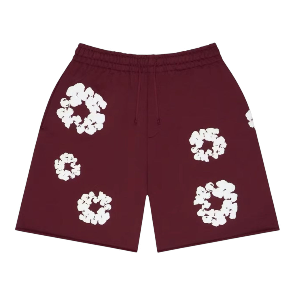 Denim Tears Cotton Wreath Sweatshort Burgundy