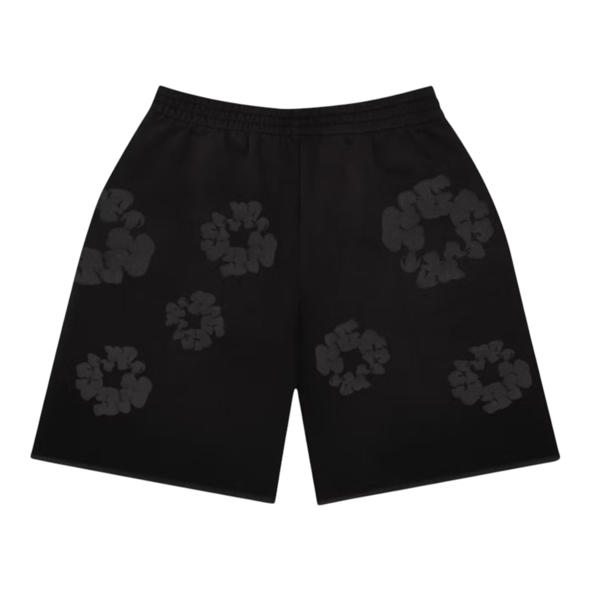 Denim Tears Mono Faded  Cotton Wreath Sweatshort Washed Black