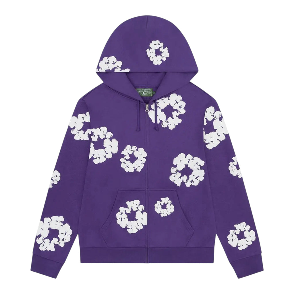 Denim Tears Cotton Wreath Zip Hoodie Purple