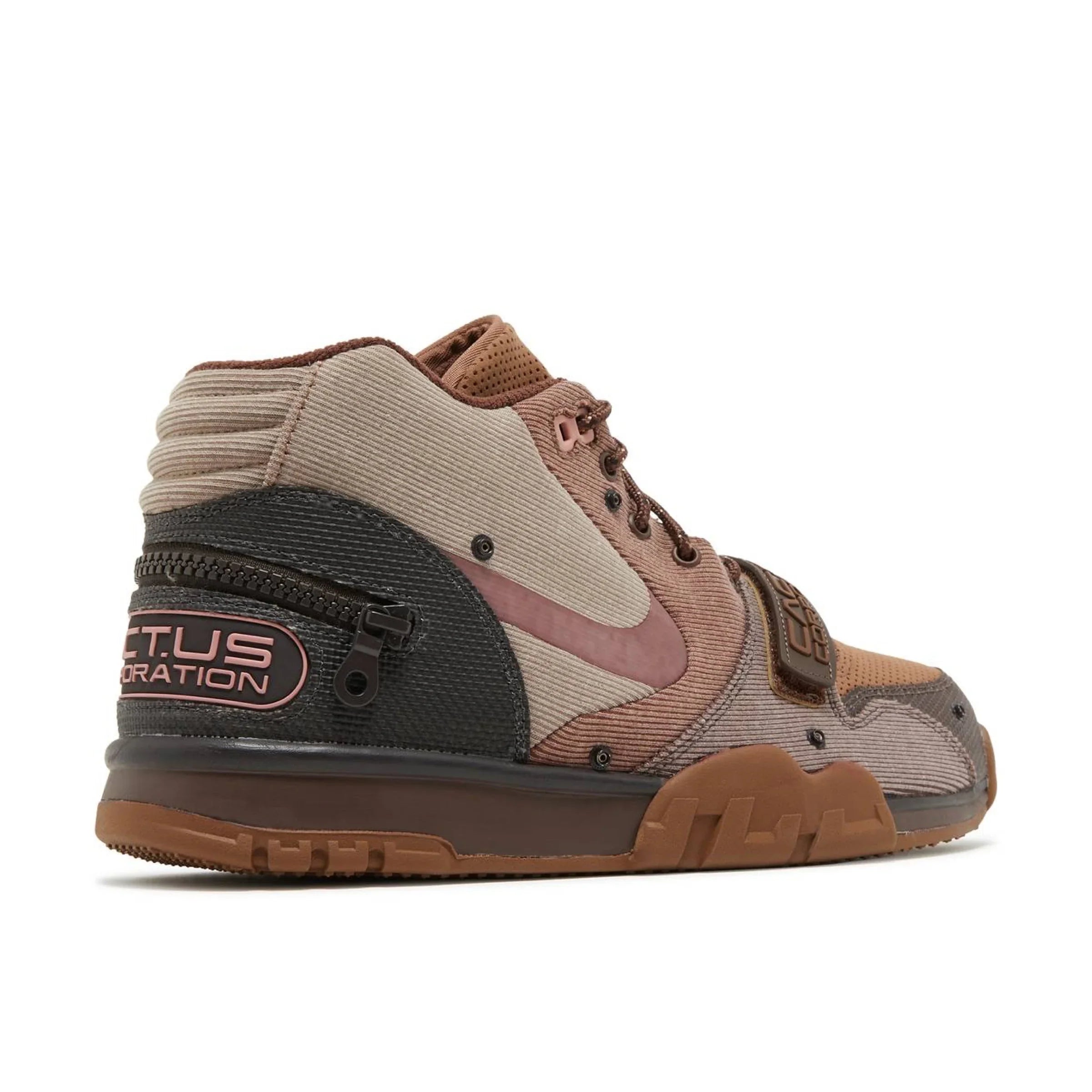 Cactus Corporation marka kahverengi gri sneaker spor ayakkabı, fermuar detaylı şık tasarım