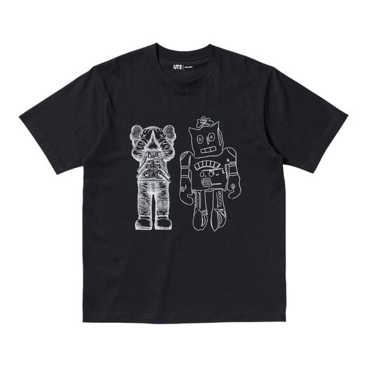 Kaws x Warhol UT Robot Graphic Tee Black