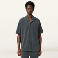 Allsaints Felix Relaxed Towel Short Sleeve Ramskull Shirt Pitched Blue