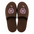 Chrome Hearts Tokyo Exclusive Horseshoe Embroidered Brown Slippers